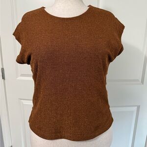 Banana Republic Factory Rust Brown Ribbed Muscle Tee